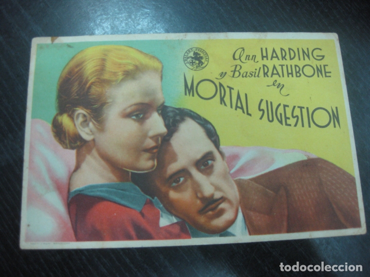 Cine: PROGRAMA DE CINE. MORTAL SUGESTION. ANN HARDING. BASIL RATHBONE. - Foto 1