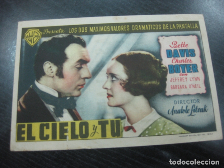 Cine: EL CIELO Y TU. BETTE DAVIS. CHARLES BOYER. - Foto 1