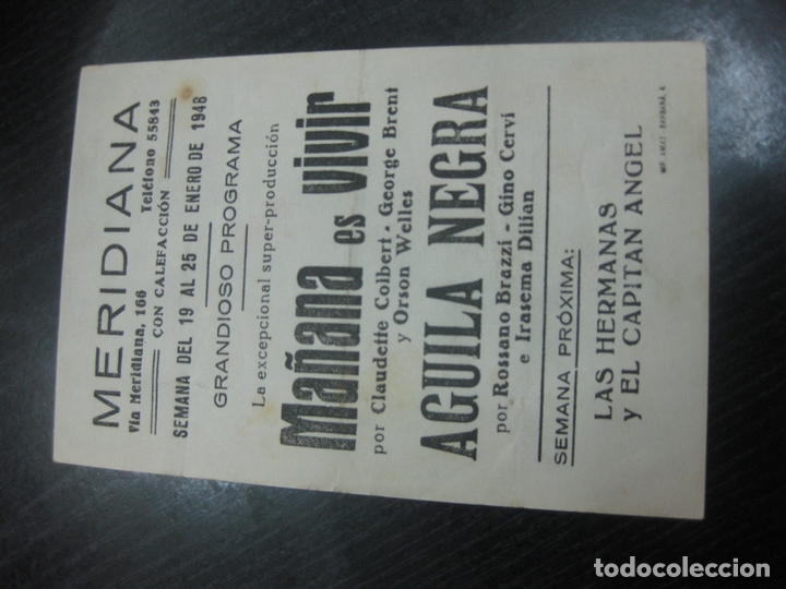 Cine: PROGRAMA DE CINE. MA&Ntilde;ANA ES VIVIR. CLAUDETTE COLBERT. ORDON WELLES. - Foto 2