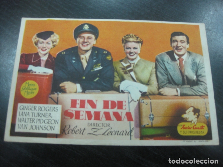 Cine: PROGRAMA DE CINE. FIN DE SEMANA. GINGER ROGERS, LANA TURNER, VAN JOHNSON - Foto 1