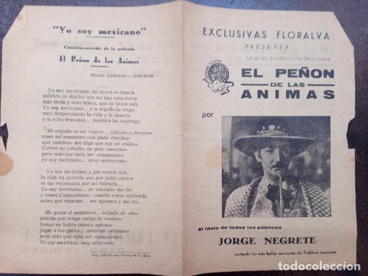Cine: Folleto promoci&oacute;n pel&iacute;cula El pe&ntilde;&oacute;n de las &aacute;nimas (Jorge Negrete)