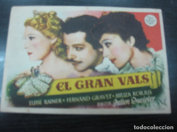 Cine: PROGRAMA DE CINE. EL GRAN VALS. LUISE RAINER. FERNAND GRAVET. - Foto 1