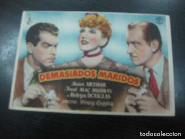Cine: PROGRAMA DE CINE. DEMASIADOS MARIDOS. JEAN ARTHUR, FRED MACMURRAY.. - Foto 1