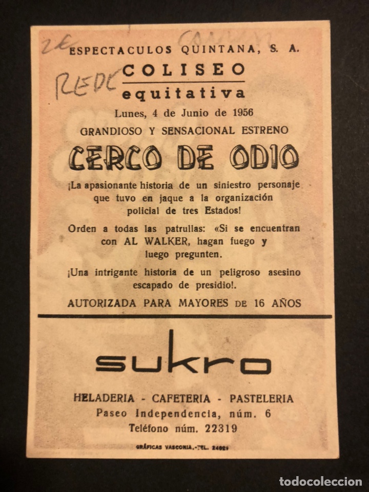 Cine: Programa as films.cerco de odio.william holden.con publicidad - Foto 2