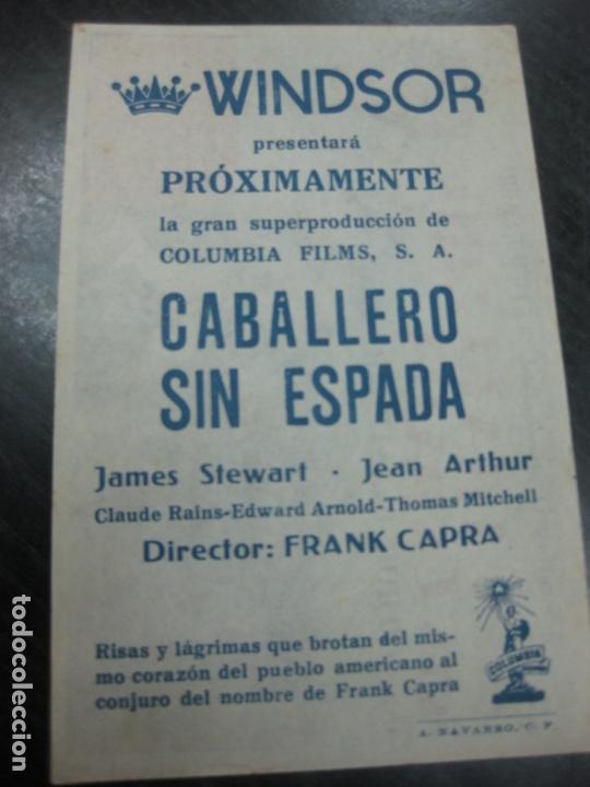 Cine: PROGRAMA DE CINE. CABALLERO SIN ESPADA. JEAN ARTHUR. JAMES STEWART. - Foto 2