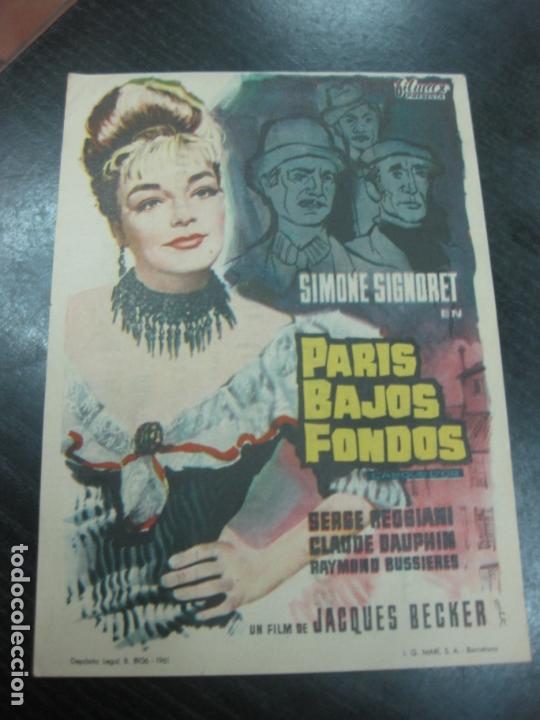 Cine: PROGRAMA DE CINE. PARIS BAJOS FONDOS. SIMONE SIGNORET - Foto 1