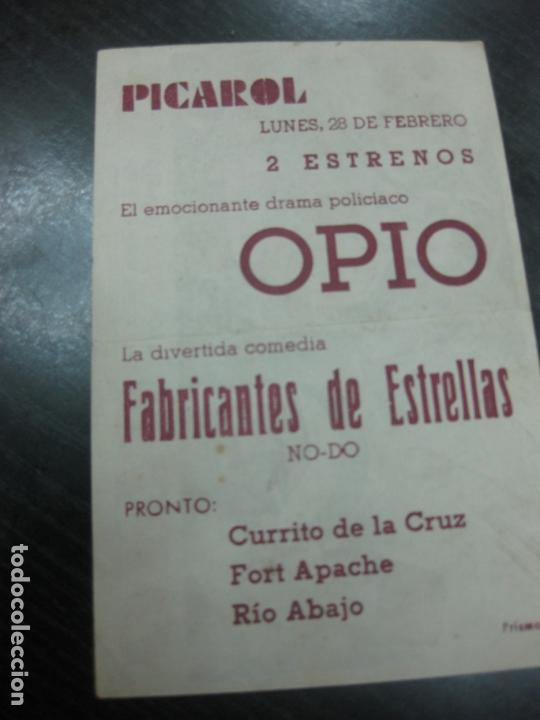 Cine: PROGRAMA DE CINE.- OPIO. DICK POWELL, SIGNE HASSO   (CINE PICAROL) - Foto 2