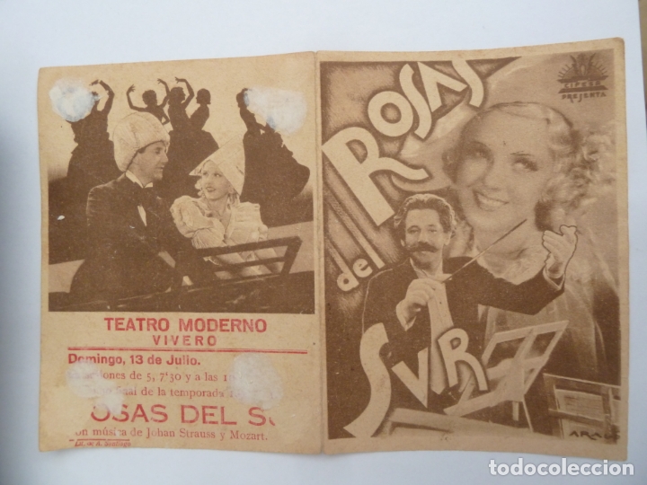  Foglietti di film di film antichi di cinema: rosas del sur cifesa strauss folleto de mano original estreno con cine impreso