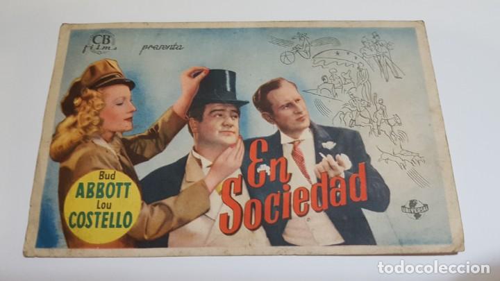 Cine: PROGRAMA DE MANO - EN SOCIEDAD - SIN PUBLICIDAD - Foto 1
