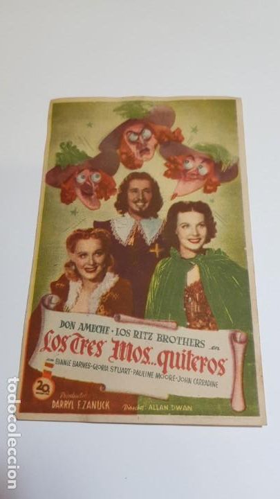 Cine: PROGRAMA DE MANO - LOS TRES MOS...QUITEROS - SIN PUBLICIDAD - Foto 1