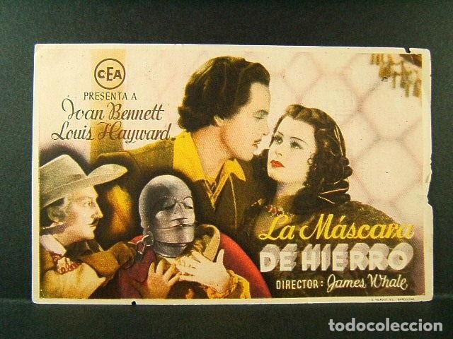 Cine: LA MASCARA DE HIERRO-SALON VICTORIA-SAN FELIU DE GUIXOLS-JAMES WHALE-ALEJANDRO DUMAS-A&Ntilde;OS 40.
