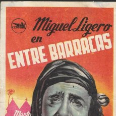  Foglietti di film di film antichi di cinema: PROGRAMA DE CINE - ENTRE BARRACAS - MIGUEL LIGERO, MARTA SANTAOLALLA - MÁLAGA CINEMA - 1954.. Lote 169815680