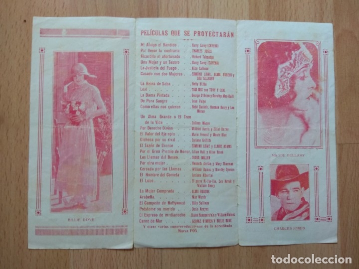 Cine: 1-PROGRAMAS DE CINE--LISTA DE MATERIAL CINE TEATRO COMEDIA PARA 1926 FOX - Foto 3
