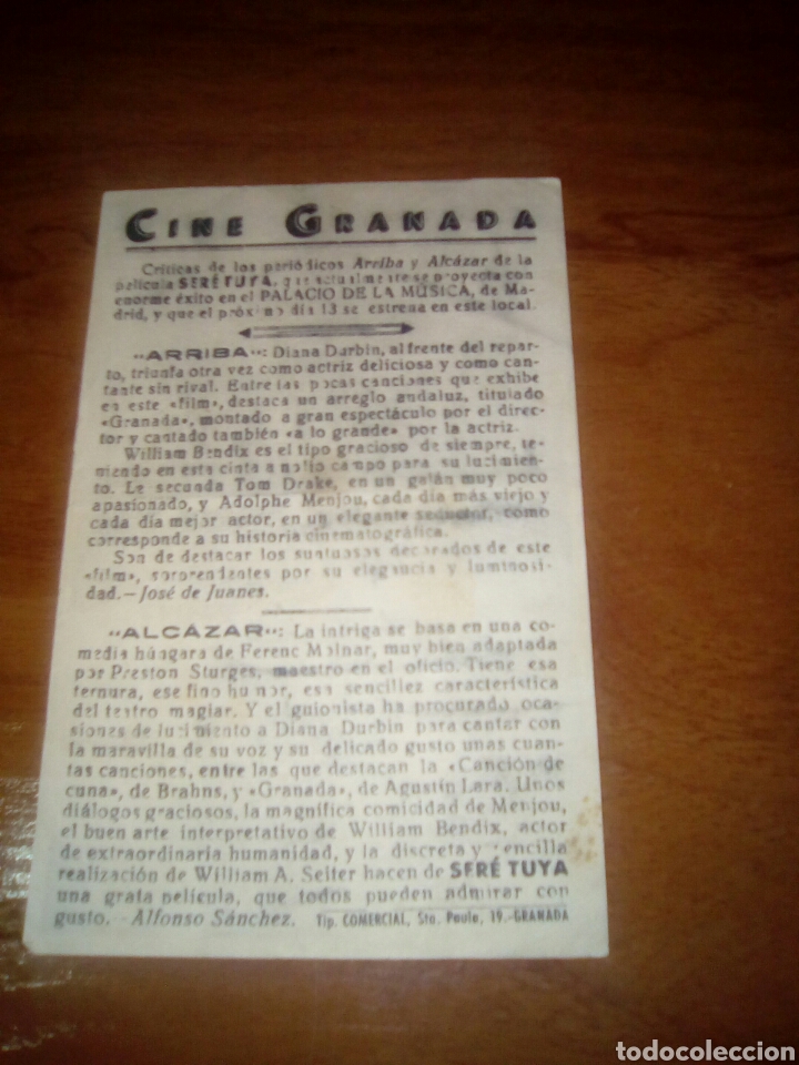 Cine: Ser&eacute; tuya. Programa de mano. - Foto 2
