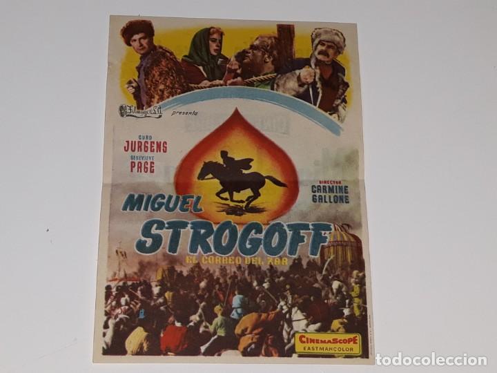 Cine: PROGRAMA DE MANO - MIGUEL STROGOFF EL CORREO DEL ZAR - CINE JARDIN CERVANTES ALICANTE SAN JUAN 1958