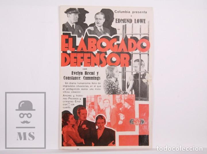 Cine: Programa de Cine Simple - El Abogado Defensor - Edmund Lowe - Columbia, 1933 - Foto 1