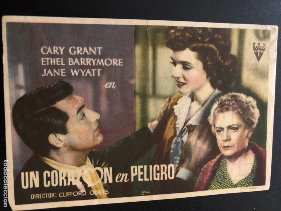 Cine: Programa un coraz&oacute;n en peligro.cary grant Ethel barrymore.con publicidad