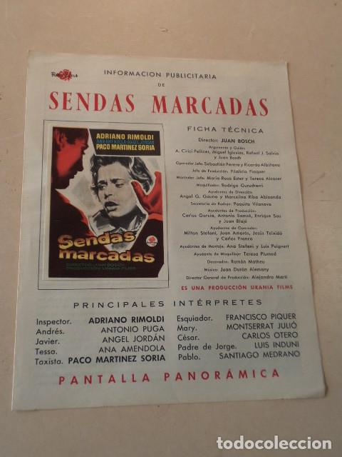 Cine: GU&Iacute;A CON PROGRAMA DE LA PEL&Iacute;CULA SENDAS MARCADAS - Foto 1