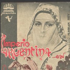 Cine: PROGRAMA CINE EN CARTÓN - LA CANCIÓN DE AIXA - IMPERIO ARGENTINA - CIFESA - TEATRO PRINCIPAL - 1939.. Lote 171050093
