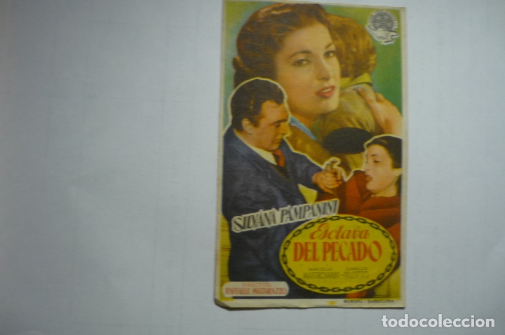 Cine: programa esclava del pecado - slvana pampanini publicidad central cinema-tarragona