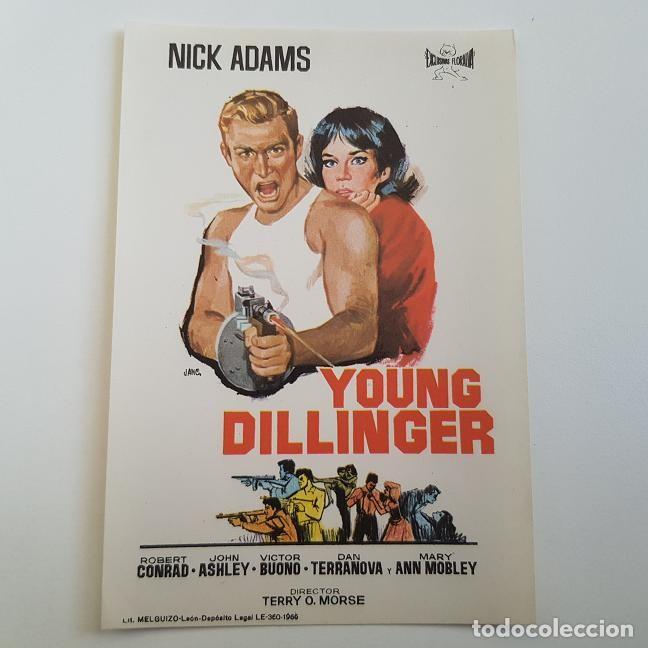 Cine: PROGRAMA DE MANO ORIGINAL YOUNG DILLINGER, NICK ADAMS, SIN PUBLICIDAD - Foto 1