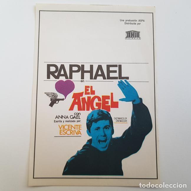 Cine: PROGRAMA DE MANO ORIGINAL EL ANGEL, RAPHAEL, SIN PUBLICIDAD - Foto 1