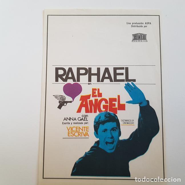 Cine: PROGRAMA DE MANO ORIGINAL EL ANGEL, RAPHAEL, SIN PUBLICIDAD - Foto 1