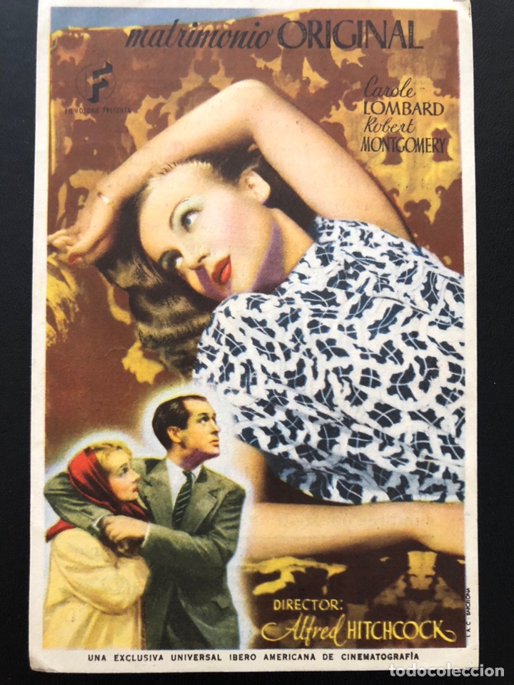 Cine: Programa matrimonio original carole lombard alfred hitchcock con publicidad cinema dengra A2