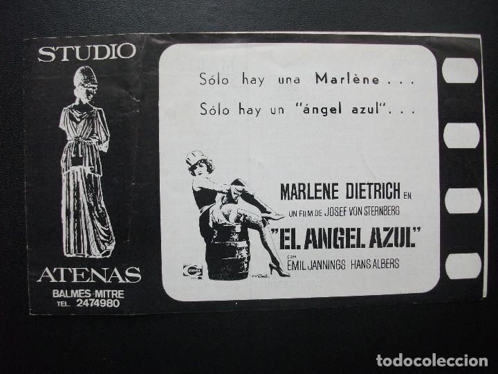 Cine: EL ANGEL AZUL, MARLENE DIETRICH, CINE STUDIO ATENAS