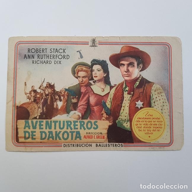 Cine: PROGRAMA ORIGINAL AVENTUREROS DE DAKOTA, ROBERT STACK, SIN PUBLICIDAD,PEQUE&Ntilde;O DEFECTO - Foto 1