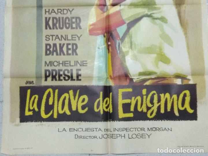 Cine: CARTEL DE CINE - LA CLAVE DEL ENIGMA - 1959. - Foto 3