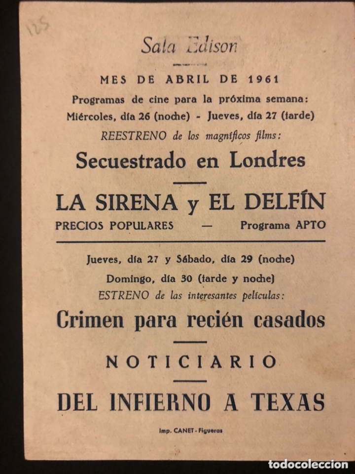 Cine: Programa del infierno a Texas.don murray.con publicidad - Foto 2