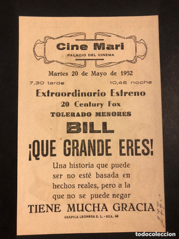 Cine: Programa bill que grande eres.dan dailey.soligo.con publicidad - Foto 2