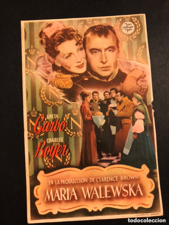 Cine: Programa maria walewska.greta garbo charles boyer.con publicidad