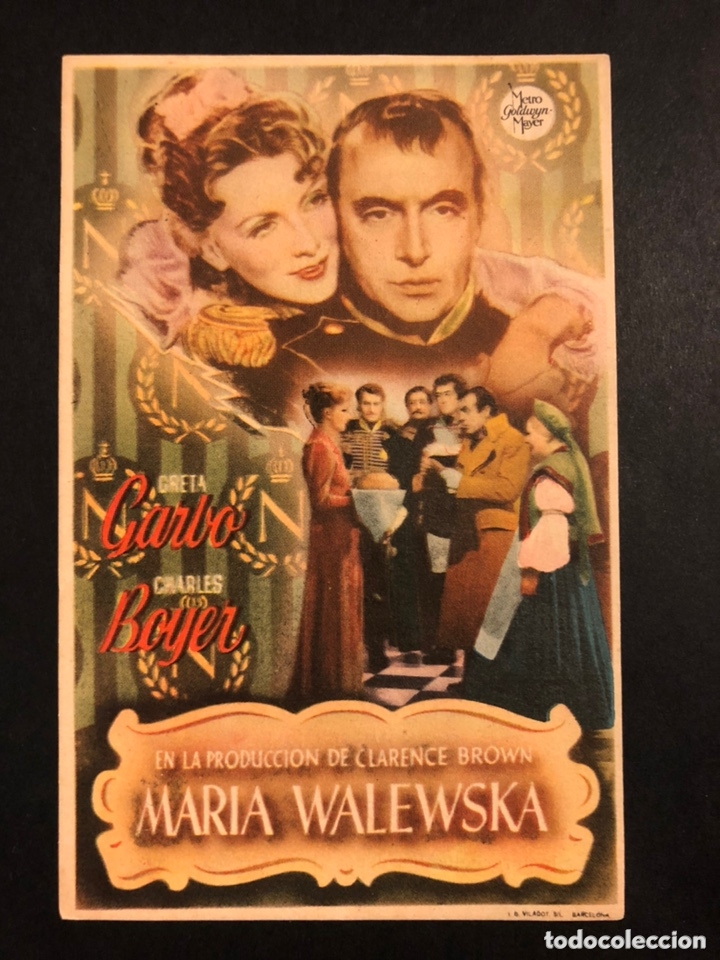 Cine: Programa maria walewska.greta garbo charles boyer.con publicidad