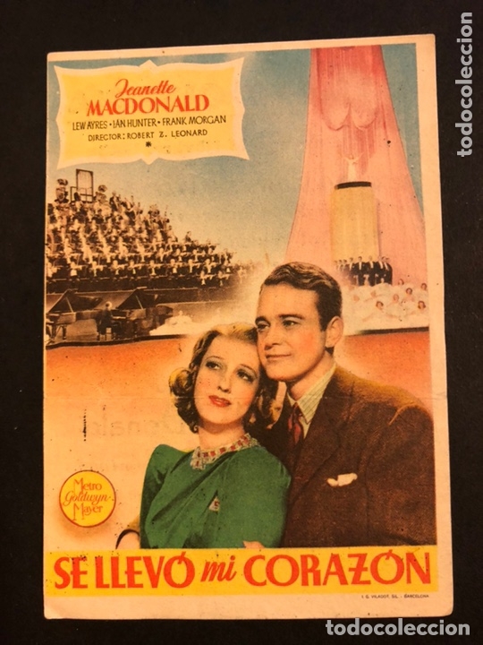 Cine: Programa se llev&oacute; mi coraz&oacute;n Jeannette macdonald con publicidad - Foto 1