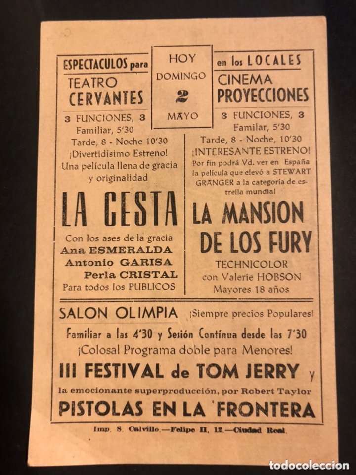 Cine: Programa pistolas en la frontera.robert taylor.con publicidad - Foto 2