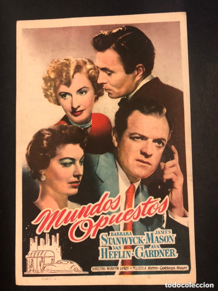 Cine: Programa mundos opuestos.ava gardner barbara stanwyck james mason.con publicidad