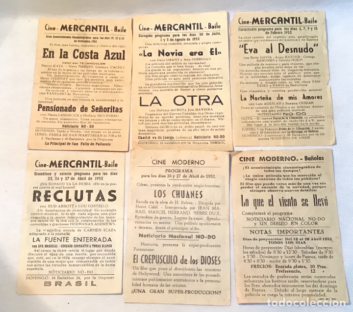 Cine: LOTE DE 10 FOLLETOS DE MANO DEL 1952 - Foto 4