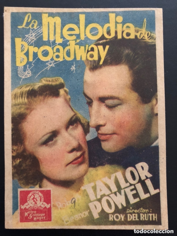 Cine: Programa la melod&iacute;a de broadway eleanor powell robert taylor.con publicidad - Foto 1