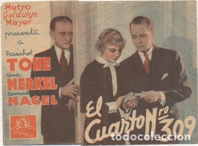 Cine: PROGRAMA DE CINE TRIPLE: EL CUARTO N&ordm; 309   PC-4425 - Foto 1