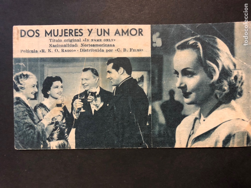 Cine: Ficha programa 175 dos mujeres y un amor.carole lombard cary grant Kay francis