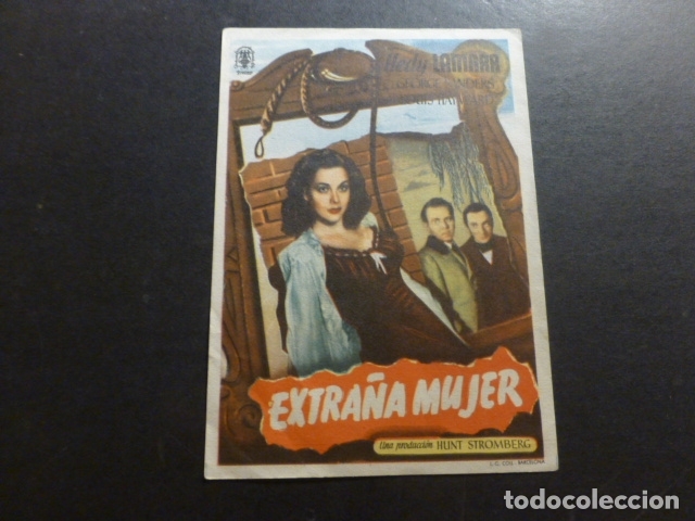 Cine: EXTRA&Ntilde;A MUJER HEDY LAMARR PROGRAMA DE MANO SIN PUBLICIDAD - Foto 1