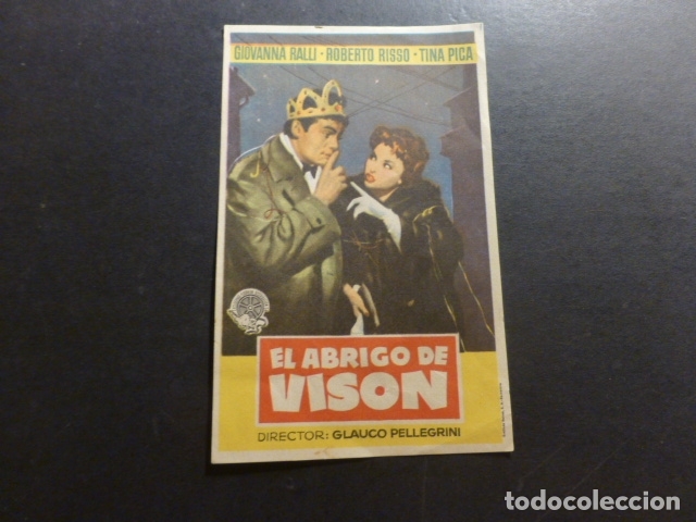 Cine: EL ABRIGO DE VISON PROGRAMA DE MANO SIN PUBLICIDAD - Foto 1