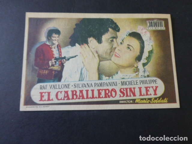 Cine: EL CABALLERO SIN LEY PROGRAMA DE MANO IRIS PARK 1955 - Foto 1