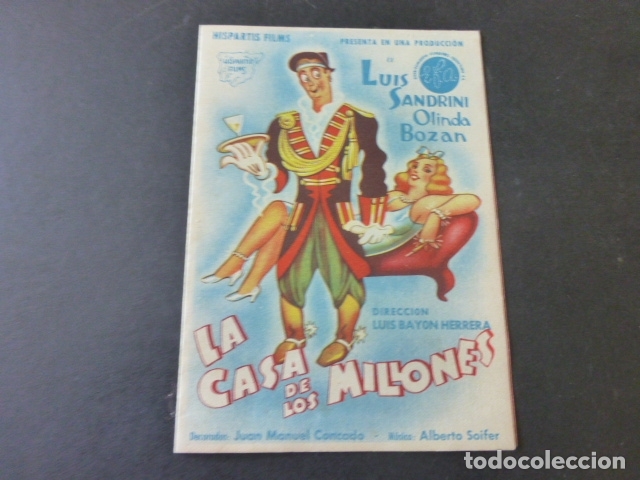 Cine: LA CASA DE LOS MILLONES LUIS SANDRINI PROGRAMA DE MANO DOBLE - Foto 1