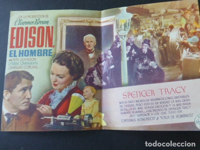 Cine: EDISON EL HOMBRE SPENCER TRACEY PROGRAMA DE MANO DOBLE - Foto 2