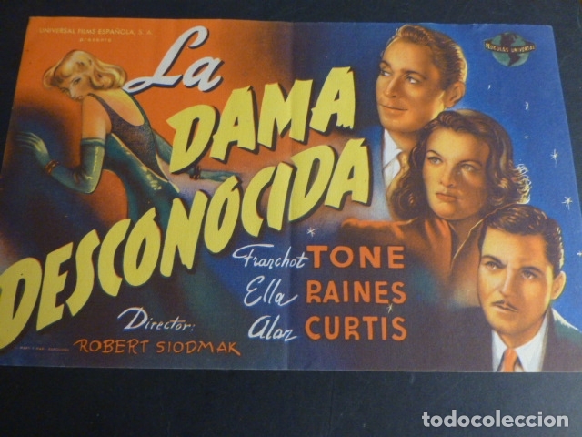 Cine: LA DAMA DESCONOCIDA PROGRAMA DE MANO SIN PUBLICIDAD - Foto 1