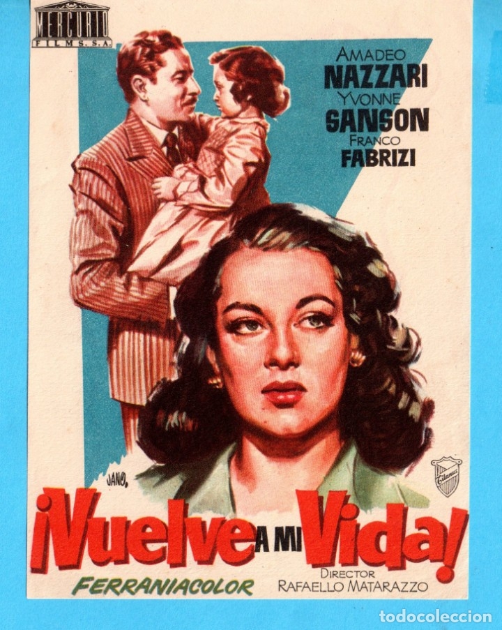 Kino: FOLLETO DE ! VUELVE A MI VIDA &iexcl; PUBLICIDAD CINE MUNICIPAL C&Aacute;DIZ EL A&Ntilde;O 1958