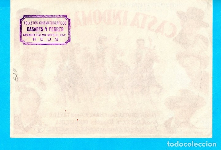 Cine: FOLLETO DE CASTA INDOMABLE SIN PUBLICIDAD - Foto 2